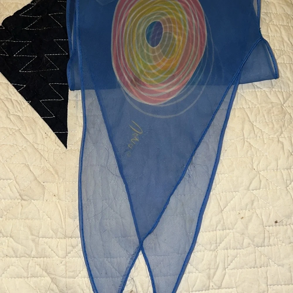 Vintage Vera Neumann oblong sheer Japan scarf MCM 36” x 7”